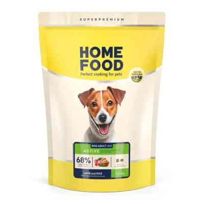 Сухий корм для собак Home Food ADULT MINI Low-grain For active adult and junior з ягням та рисом 1.6 кг (4820235020422) Вінниця