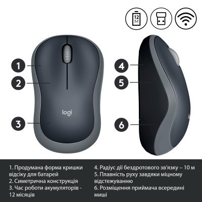 Мишка Logitech M185 swift grey (910-002238) Вінниця - фото 8