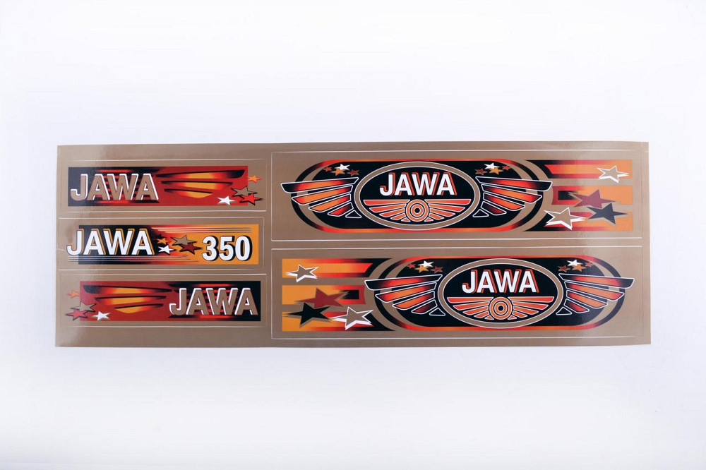 Наклейки   (набор) мотоцикл Ява   (48х16см, бронзовые) Мукачево - изображение 1