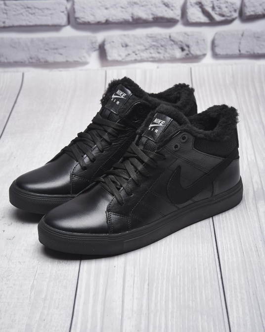 Чоловічі теплі зимові стильні черевики з натуральної шкіри та хутра Nike N8-1 зима Харків - фото 10