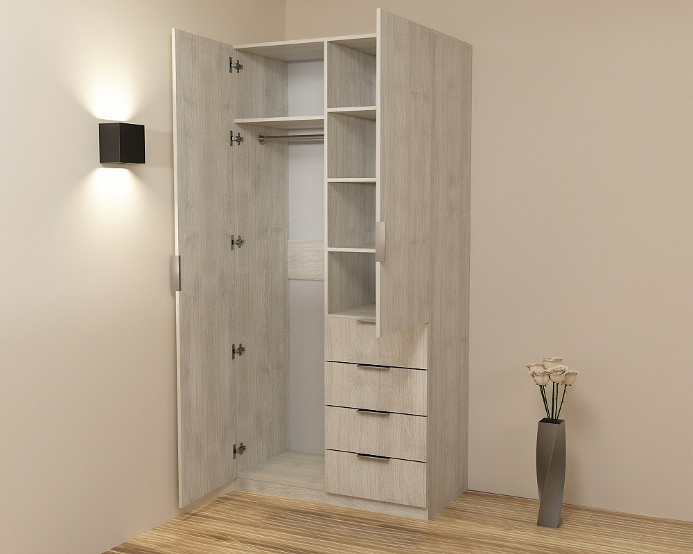 Шафа Крістал 1, Дуб Шамоні Світлий, 1000х520х2100 Львів - фото 3