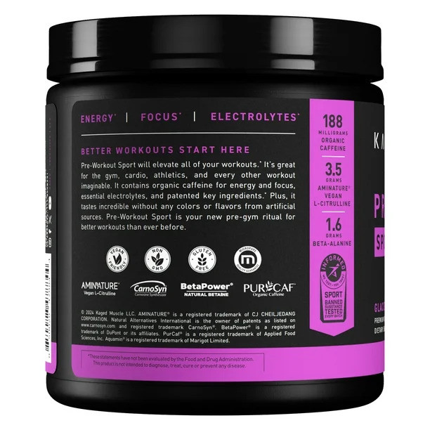 Предтренировочный комплекс Kaged Muscle Pre-Workout Sport 270 г, Glacier Grape Луцк - изображение 2