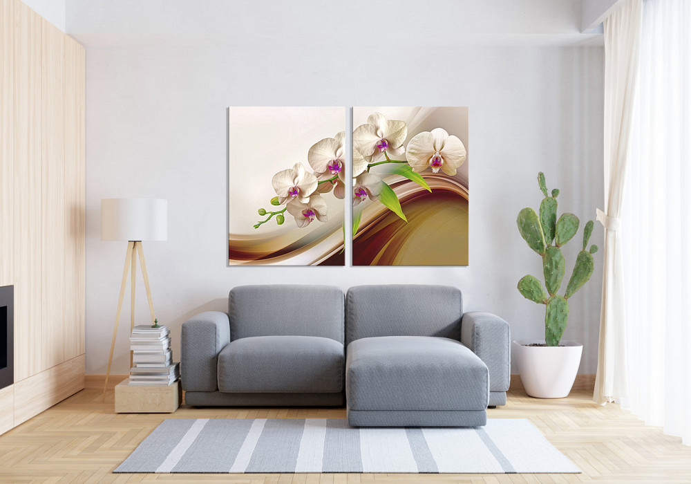 Модульная картина в гостиную / спальню Орхідеї  TLV-2_144 70x102 см Киев - изображение 3