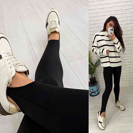 Жіночі теплі базові лосини зі штрипками дайвінг на флісі 46/48 Одеса