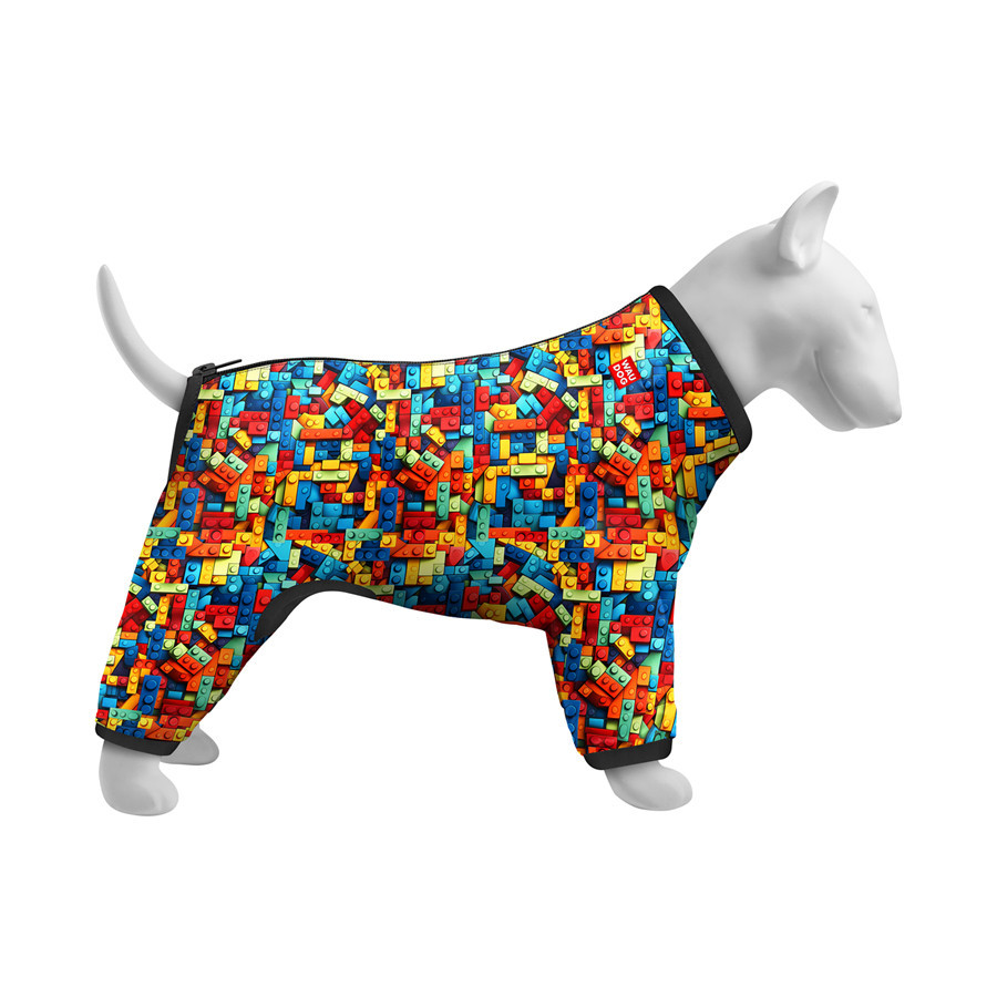 Вітровка для собак WAUDOG Clothes, малюнок "Блоки", M35, В 59-62 см, С 37-40 см Київ - фото 3