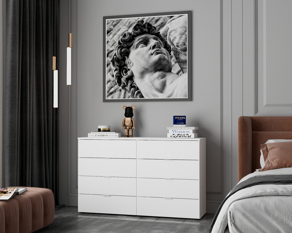 Комод Doros Рон 8 Білий 8 Ящиків 130х38х81 DRS-011774 (41516172) Дніпро - фото 2