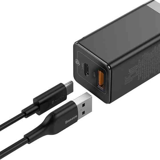 Зарядное устройство для быстрой зарядки 45Вт USB Type-C черный Baseus GaN CCGAN-Q01 Киев