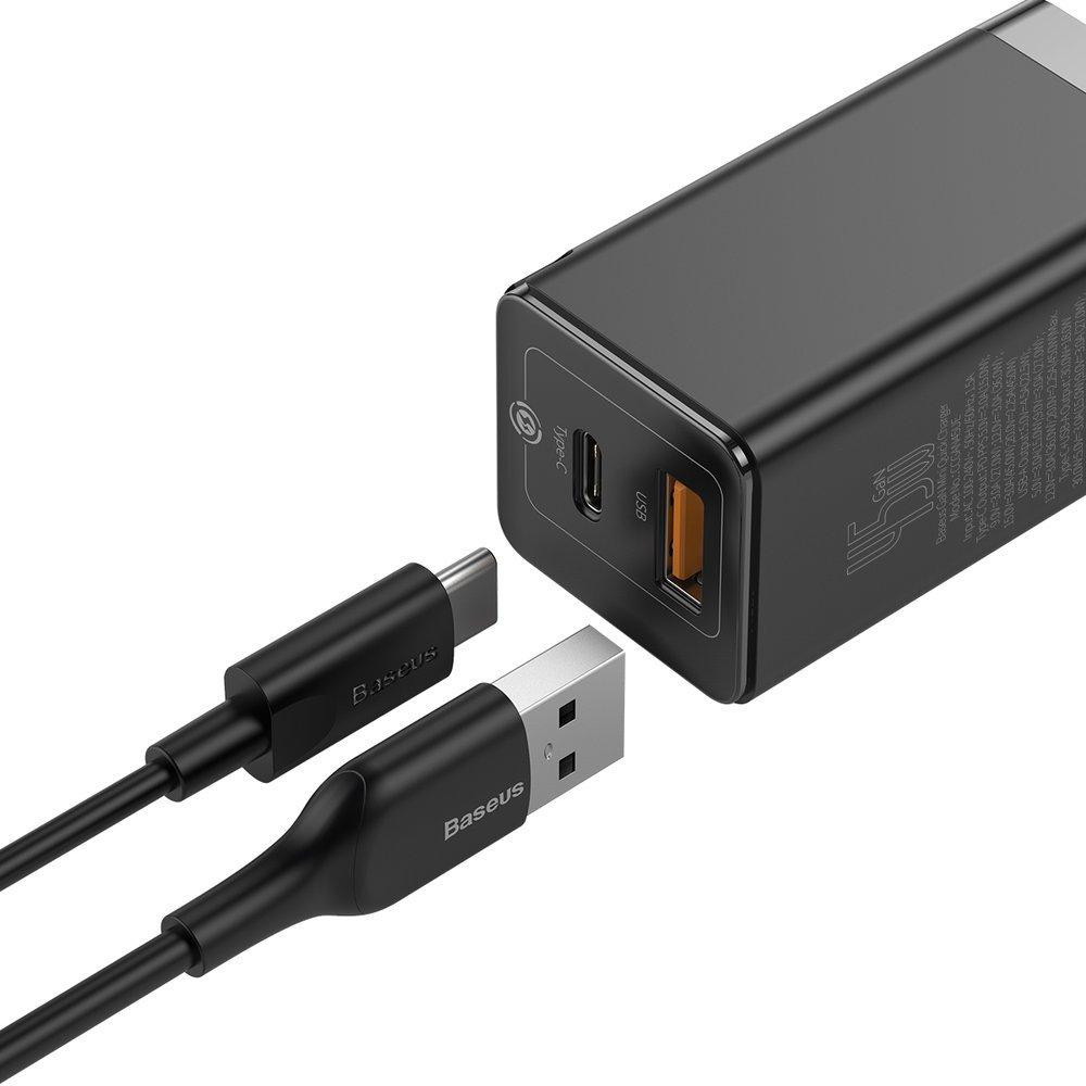 Зарядное устройство для быстрой зарядки 45Вт USB Type-C черный Baseus GaN CCGAN-Q01 Киев - изображение 3