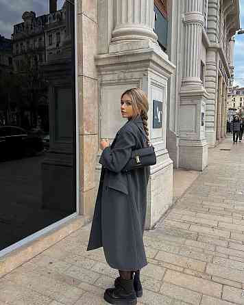 Женское кашемировое оверсайз пальто из меланжевого кашемира Одесса