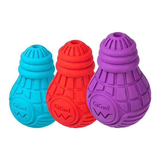 Іграшка для собак Лампочка гумова GiGwi Bulb Rubber, гума, S, блакитна Коломия