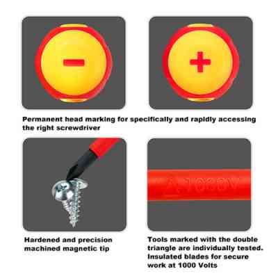 Набор отверток Toptul диэлектрических (1000V) VDE 7шт. (GFE-0701) Винница