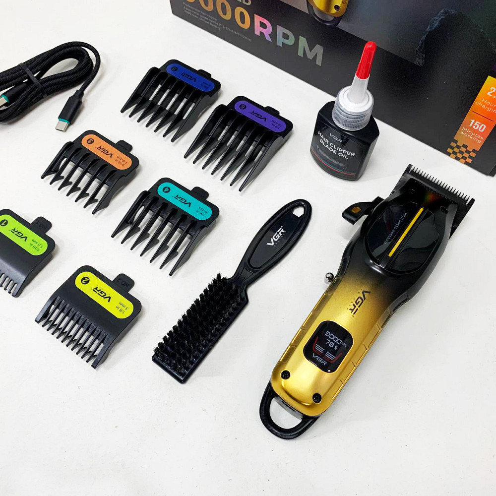 Електрична машинка з насадкою для бороди VGR, Машинка для стрижки на акумуляторі Тример скронь YN-28 Львів - фото 7
