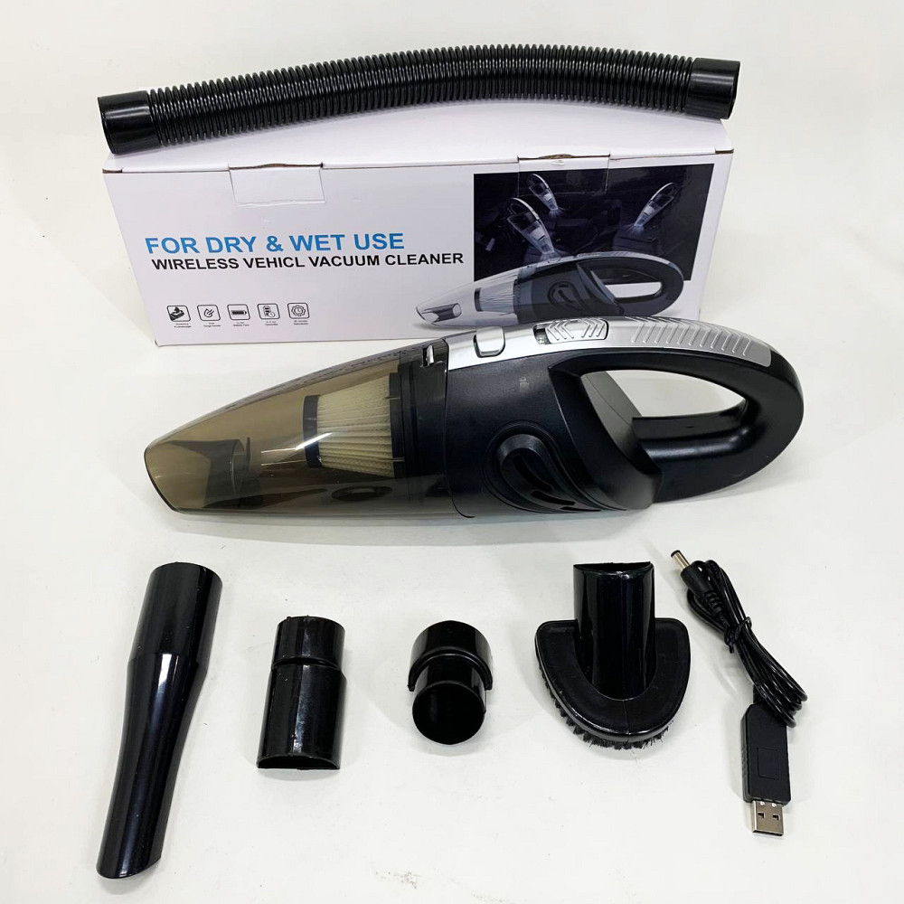 Мощный беспроводной пылесос автомобильный для сухой и влажной уборки в машине и дома +5 насадок JN-50 Львов - изображение 4