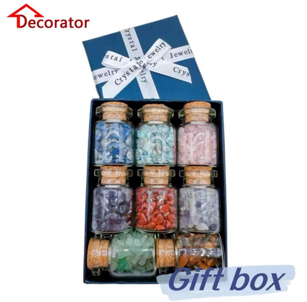 Набор из 8 бутылочек с натуральными кристаллами и камнями чакры в коробке. Киев - изображение 3