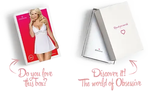 Сатиновий пеньюар з мереживом Obsessive 810-BAB-2 babydoll & thong L/XL, білий, пеньюар, танга Львов - изображение 8