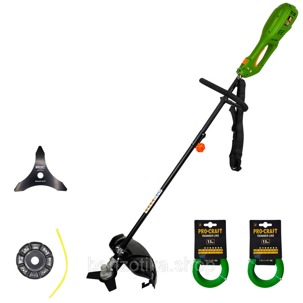 Коса электрическая Procraft GT2000 с комплектом дисков и лески — идеальный помощник для дачи Киев - изображение 1