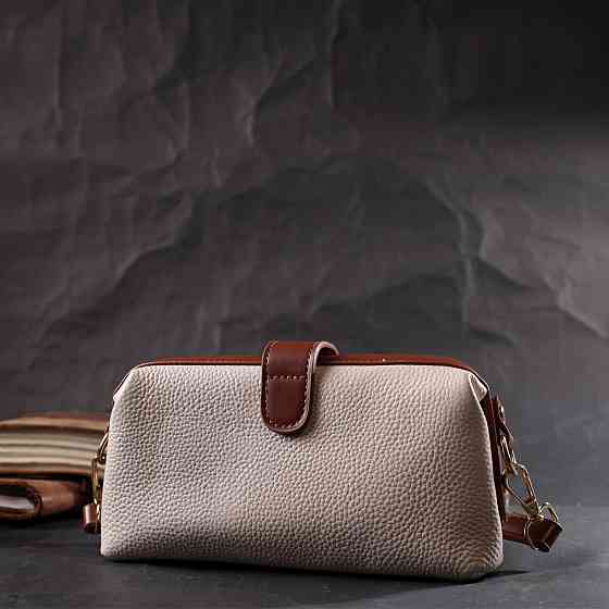 Чудовий клатч з цікавою клямкою з натуральної шкіри Vintage 22426 Білий Київ