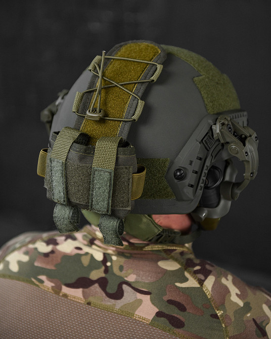 Подсумок на шлем, противовес на каску, сумка для батарей олива Одесса - изображение 1