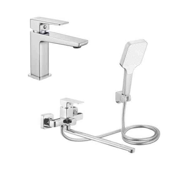 Акционный набор Lidz: Orion 001F Смеситель для раковины низкий LDORI001FCRM48091+Orion 005 Смеситель для ванны с поворотным Киев