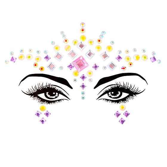 Наклейки на обличчя стрази one size різнобарвний Київ