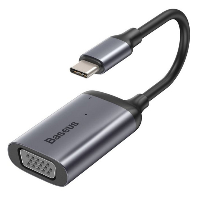 USB-хаб Baseus Enjoyment Series Type-C to VGA+PD HUB Convertor CAHUB-O0G (Сірий) Миколаїв - фото 1