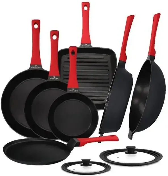 Zwieger Obsidian Комплект 7 Patelni + Кришки Uniwersalne Tadar Grillowa Naleśnikowa Вок (ZWOBS51) Київ - фото 1