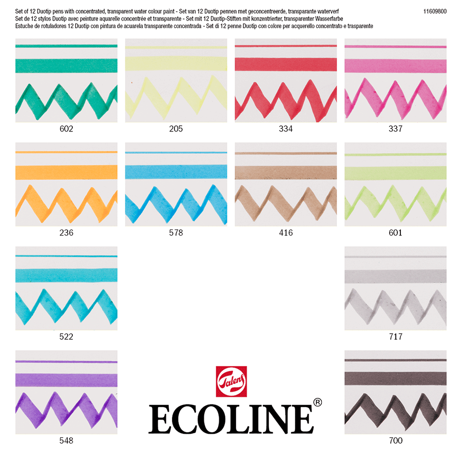Набір маркерів акварельних двосторонніх ECOLINE DUO TIP BASIC 12шт Royal Talens Київ - фото 6