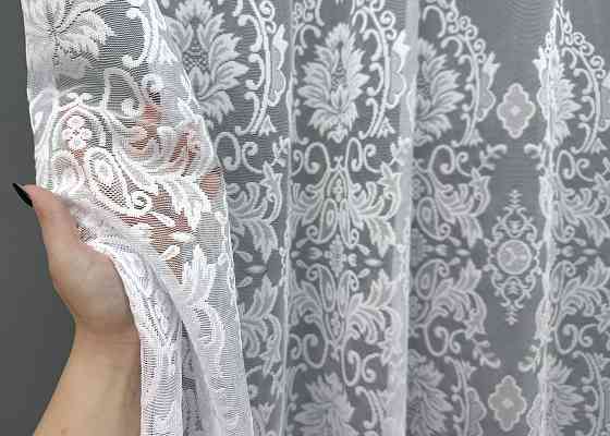 Тюль з тканини жакард колір білий 1262т Київ