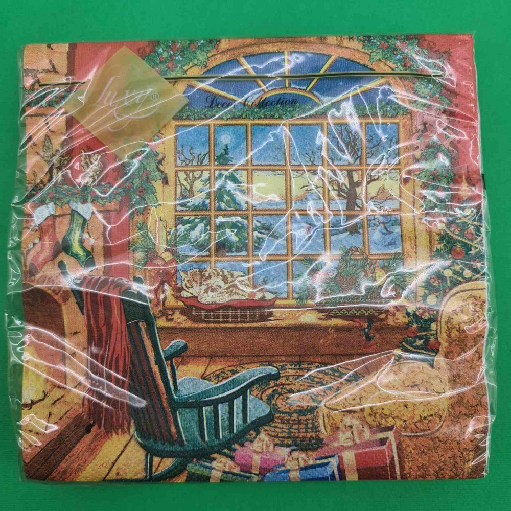 Новогодняя бумажная салфетка (ЗЗхЗЗ, 20шт) LuxyНГ Рождественская атмосфера(1241) (1 пачка) Харьков - изображение 3