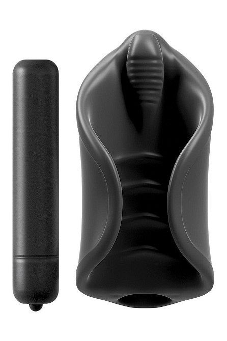 Мастурбатор с вибропулей Pipedream PDX Elite нереалистичный, черный, 10 см Sex Aura Киев - изображение 1
