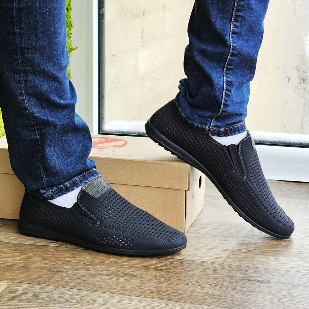 Мужские Мокасины Летние Кроссовки Сеточка Туфли Черные (размеры: 41,43,44,45) Видео Обзор - 447-1 Днепр - изображение 10