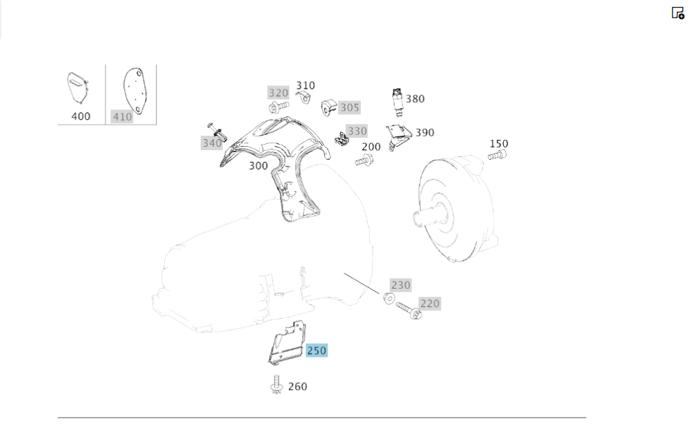 Mercedes-Benz  A7252710600 Захисний екран роз'єму АКП M264 GLC X253 GLC Coupe C253 E-class W213 E-class S213 E-class Coupe C238 E-class Cabriolet Одесса - изображение 4