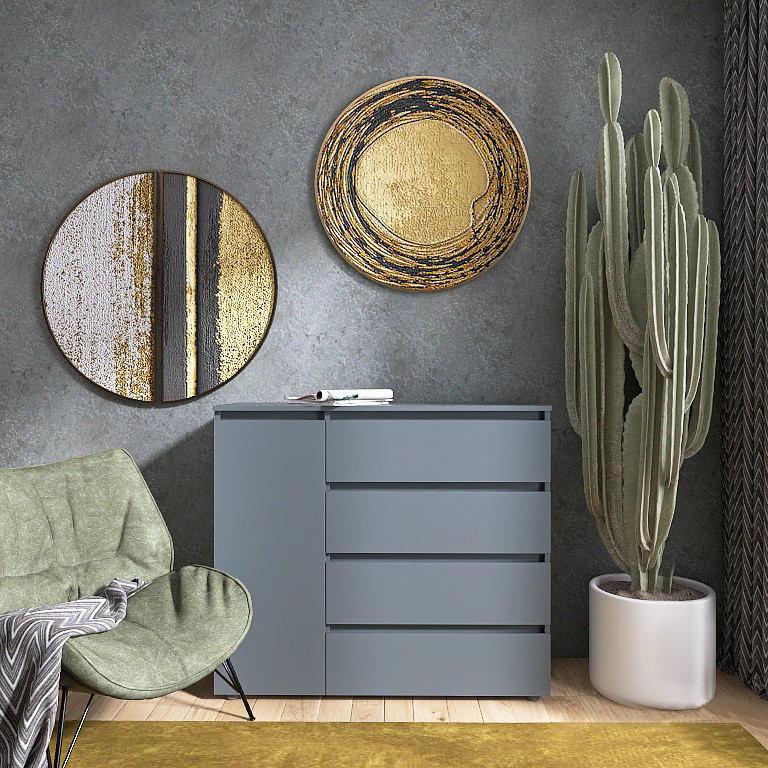 Комод Эверест КЛ-3 Лайт (телескопические) 105х38х93 см Графит (DTM-4898) Днепр - изображение 1