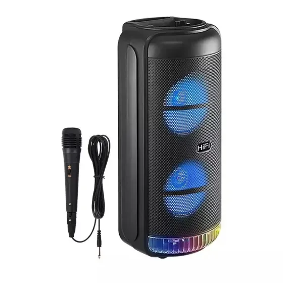 Портативна Bluetooth колонка RX-8228 з LED підсвічуванням, FM, USB, TF, TWS, мікрофоном, 2x8" динамі Київ