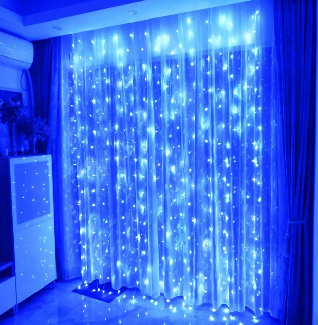 Світлодіодна гірлянда Штора 3х3м 400 LED Синій Київ - фото 8