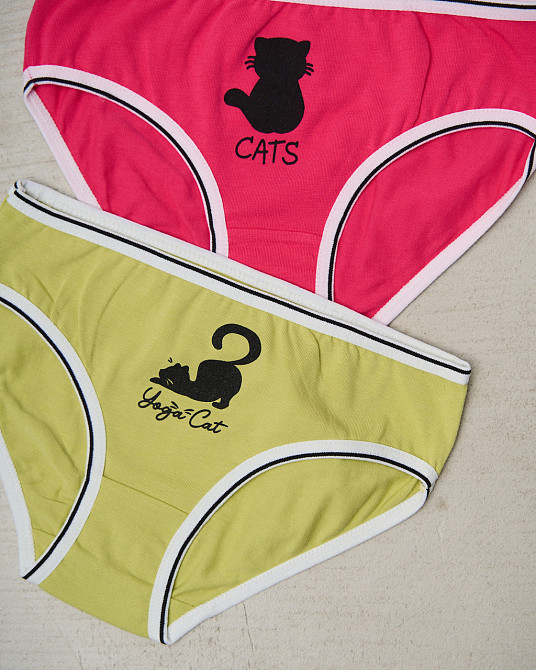 Детские трусики для девочки цветной микс с котиками (5шт в уп) Nicoletta 140712 2-3 Киев - изображение 2