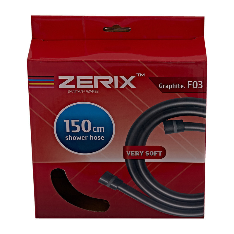 Шланг для душу Zerix Graphite.F03 150 см силіконовий  (колір графіт) (ZX5568) ( 28769 ) Харків - фото 3