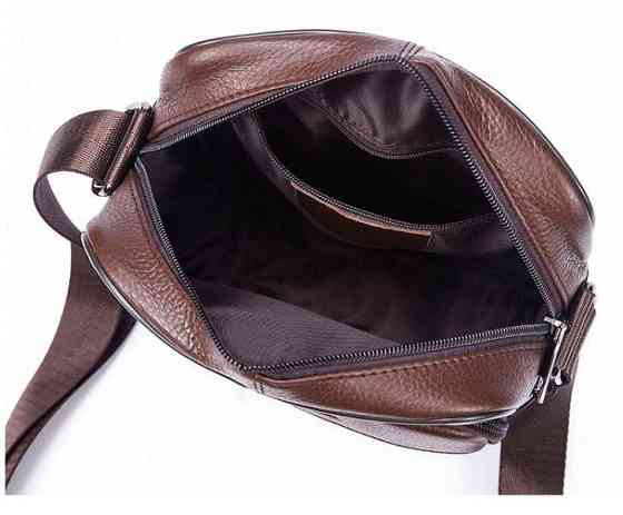 Сумка чоловіча зерниста Vintage 14705 Коричнева Київ