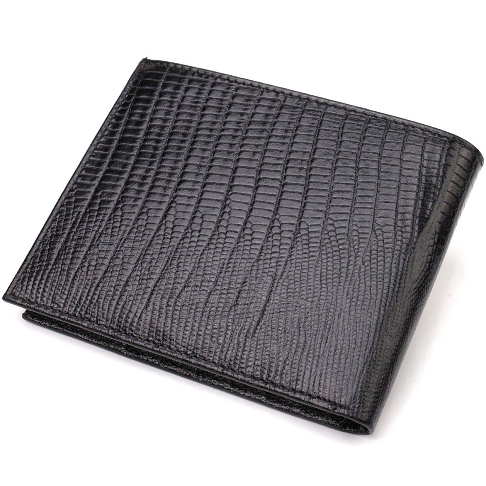 Практичний чоловічий портмоне з натуральної фактурної шкіри CANPELLINI 21868 Чорний Київ - фото 9