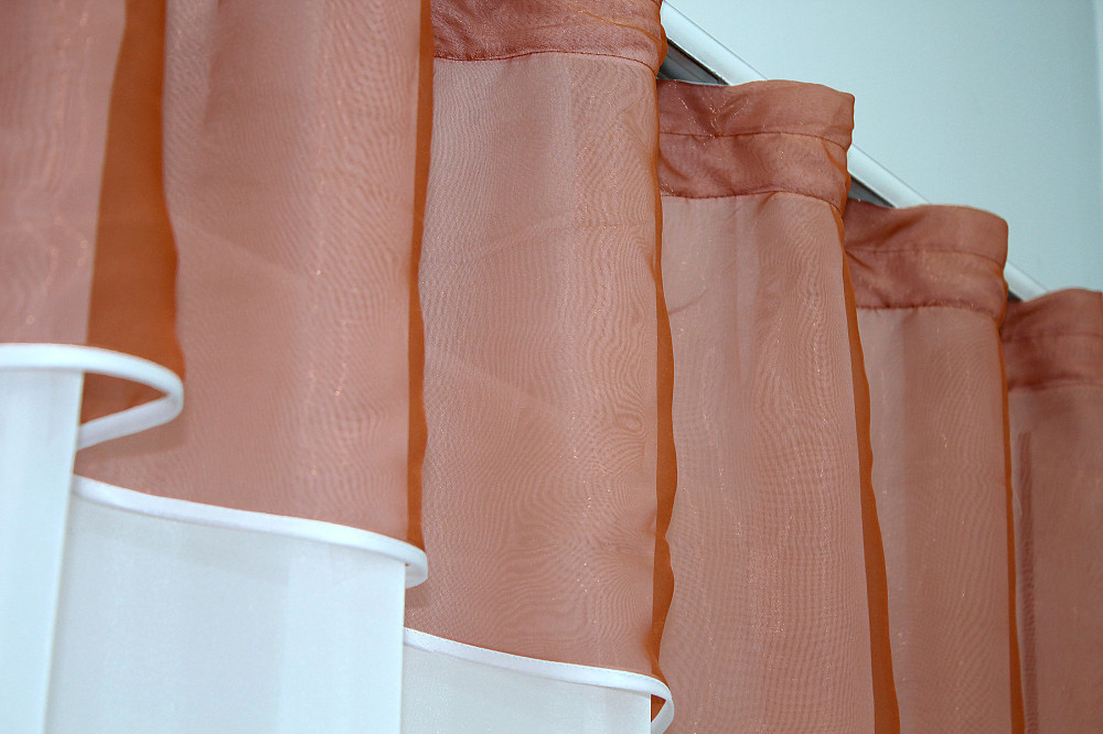 Гардина арка на кухню VR-Textil № 110к белый с терракотовым 270х170 см (52-0628) Киев - изображение 4