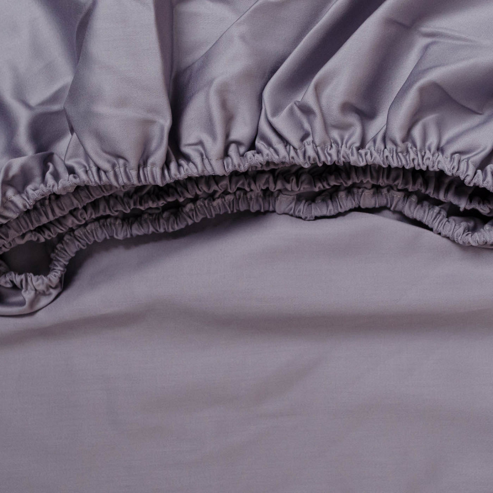 Простирадло на резинці півтораспальне сатин 100% бавовна 140х200х35см 125г/м2 (Сірий) Суми - фото 5