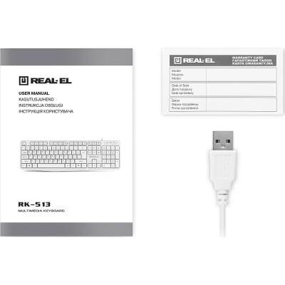 Клавіатура REAL-EL RK-513 USB White (EL123100047) Вінниця - фото 7