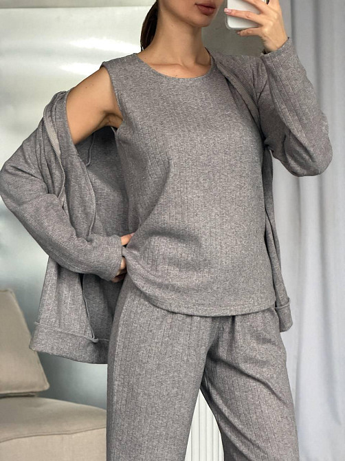 Женский повседневный костюм тройка из трикотажа Одесса - изображение 4