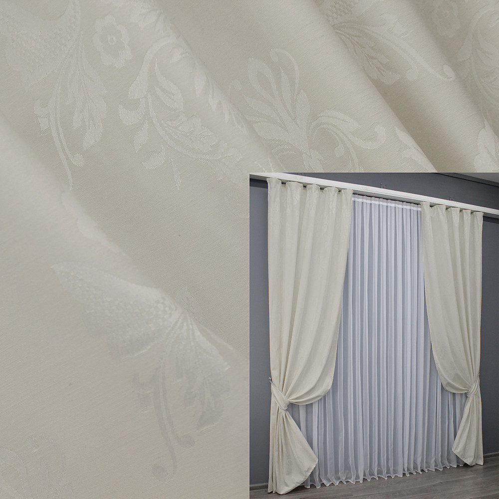 Комплект готових штор VR-Textil Софт № 1440ш Молочний 140х270 см 2шт (33-0338) Київ - фото 1