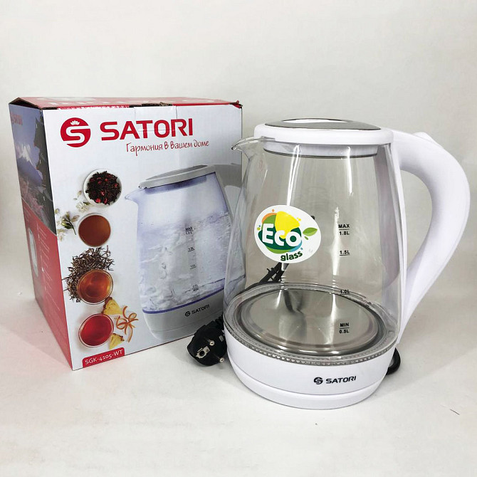 Прозрачный электрочайник Satori, Чайник електро, Электрочайник отличный чайный TL-68 Львов - изображение 2