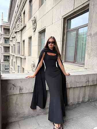 Жіночий елегантний романтичний комплект плаття + накидка костюмка Чорний, 42/44 Одеса