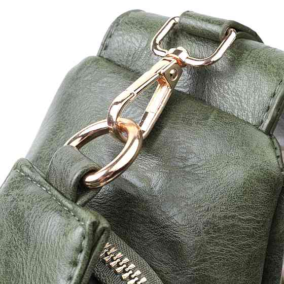 Трендовая женская слинг сумка через плечо из экокожи Vintage 22755 Зеленый Киев