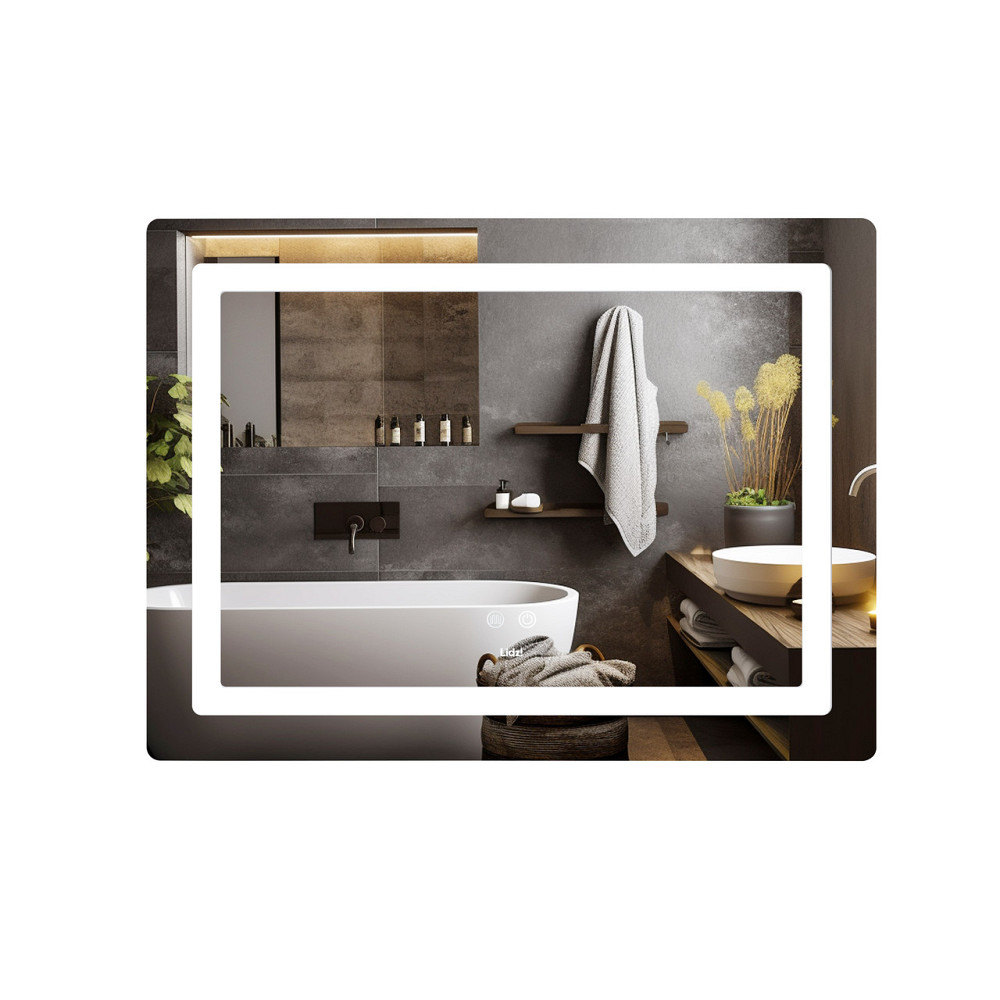 Дзеркало Lidz Kubis (KU2) 800х600 з LED-підсвіткою Touch, з антизапотіванням, з димером, рег. яскравості LD78LF904708048446 Київ - фото 1