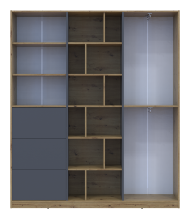 Шкаф для одежды Doros Морган Дуб Артизан/Графит ДСП/Ящики 180х38.5х210 DRS-011612 (42002256) Львов