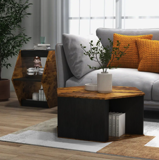 Комплект журнальных столиков Costway Neka шестиугольный Киев - изображение 9